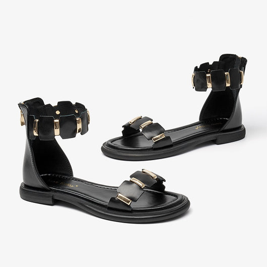 Sandalias de Cuero Minimalistas con Suela Blanda y Diseño Hada - Image 9