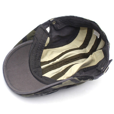 Boina de Algodón Lavado Camuflaje con Visera Plana para Hombre - Image 11