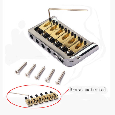 Puente de Guitarra con Selleta de Latón Plateado para Seis Cuerdas - Image 10
