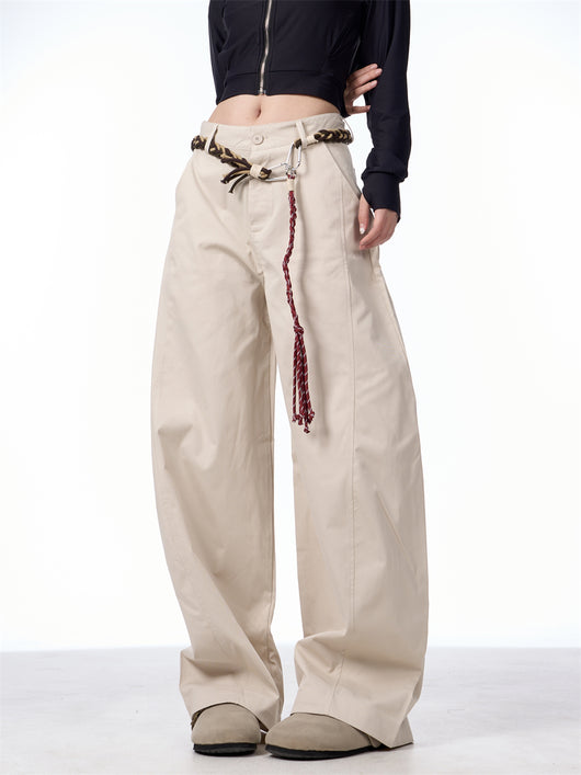 Pantalones Casuales Retro Matchet para Mujer con Cinturón - Image 11