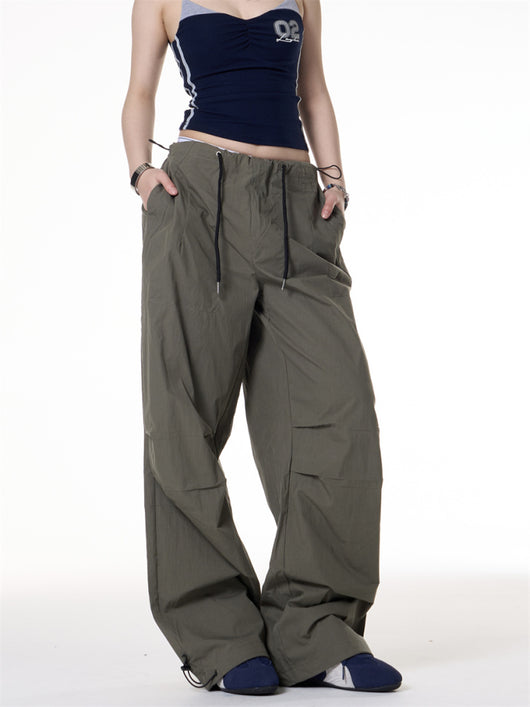 Pantalones Paracaidista Sueltos Plisados Estilo Retro Hot Girl - Image 4