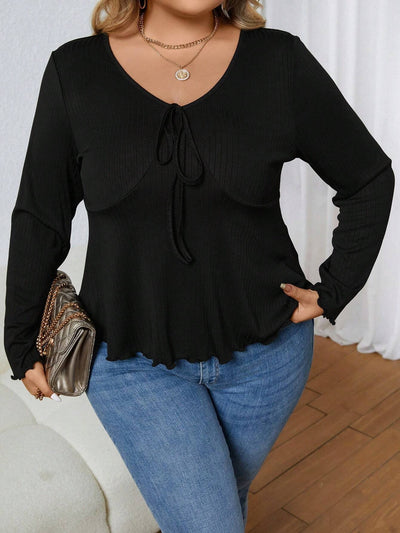 Blusa de Punto Escote V Casual con Cintura Definida - Image 8