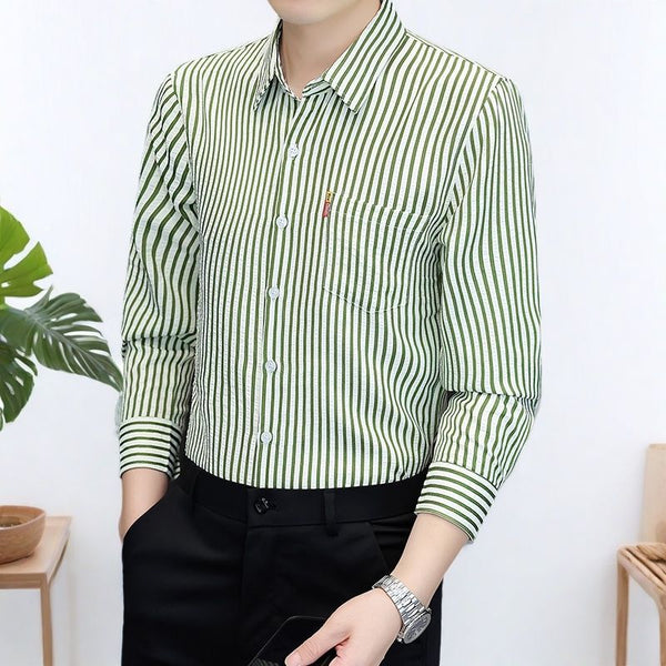 Camisa Slim Fit a Rayas Versátil para Joven