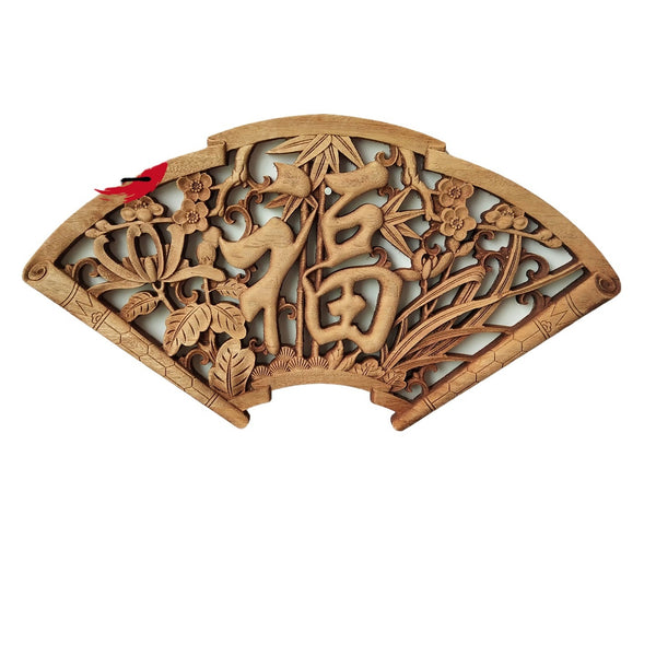 Colgante Tallado en Madera Dongyang Estilo Chino Artesanal