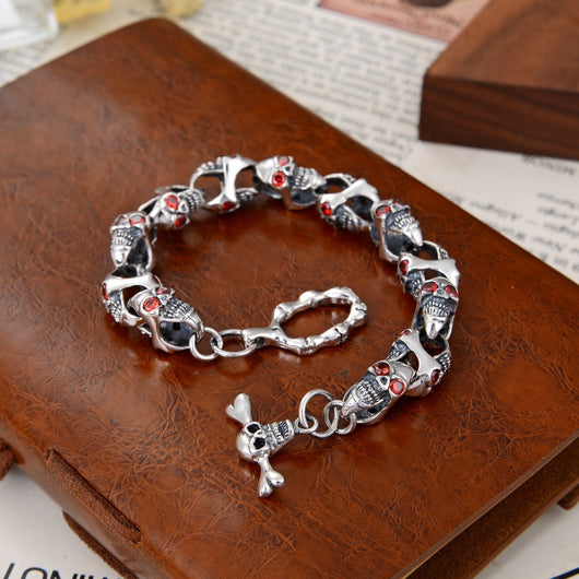 Pulsera de Plata 925 Personalizada Punk Hip Hop para Parejas - Estilo Dark Fashion - Image 11