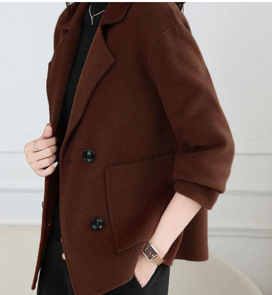 Abrigo de Lana Grueso Casual Corto - Estilo Mamá Versátil - Image 9