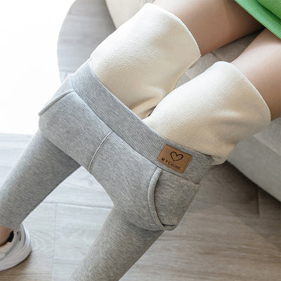 Leggings Talla Grande Gris Sólido con Bolsillos y Tela Elástica - Image 8
