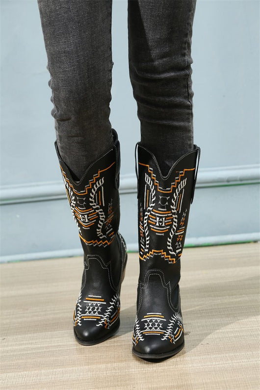 Botas Altas de Tacón Fino con Punta Afilada Estilo Retro Europeo - Image 11
