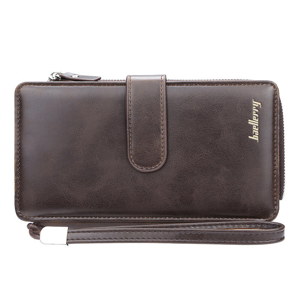 Billetera Retro Multifuncional con Cierre Largo - Clutch Europeo Moderno