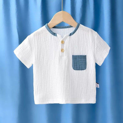 Camiseta Infantil Transpirable de Algodón y Lino - Manga Corta - Image 4