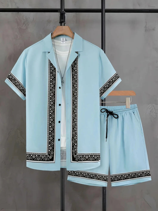 Conjunto Hawaiano Hombre: Camisa y Shorts Holgados de Manga Corta - Image 31