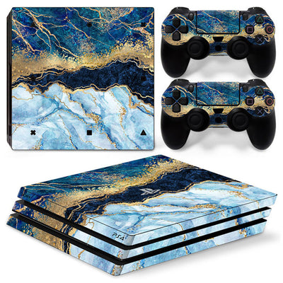 PS4 Pro console and controller skin set with red and beige propaganda art featuring Mao Zedong. - Image 7