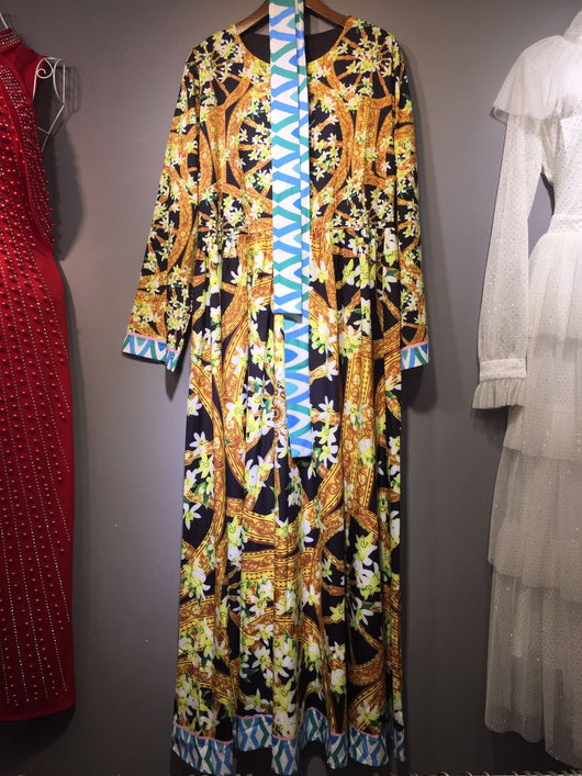 Vestido Suelto Estampado con Cuello Redondo y Cintura Ajustable - Image 10