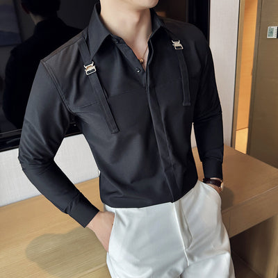 Camisa Minimalista de Manga Larga para Hombre - Estilo Versátil y Moderno