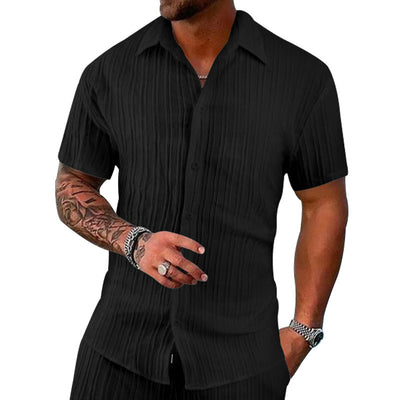 Camisa Polo Manga Corta Lisa Suelta para Hombre - Casual y Cómoda - Image 26