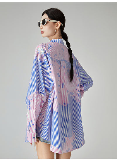 Blusa Suelta de Rayas Azules Estampada para Mujer - Image 17