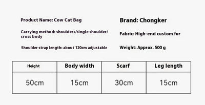 Mochila Peluche Gato Vaca - Juguete de Simulación Adorable - Image 11