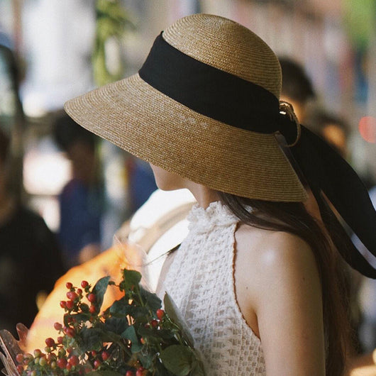 Sombrero de Paja para Mujer con Lazo y Cúpula - Estilo Verano - Image 14
