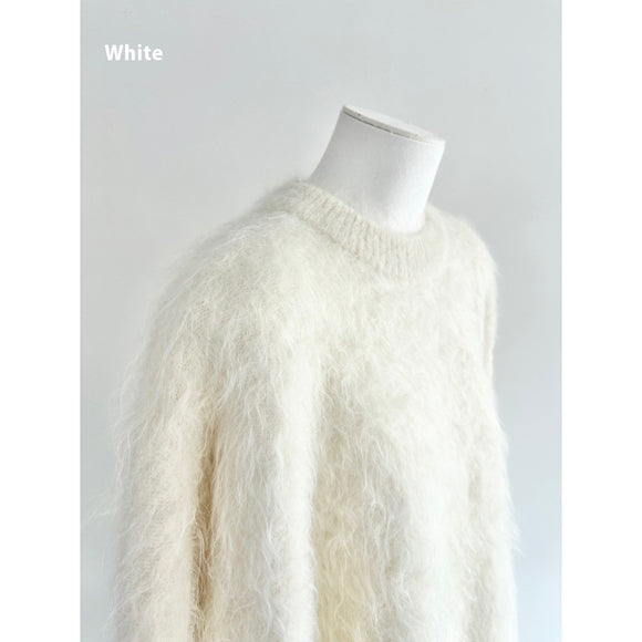 Suéter de Alpaca Tejido Suelto para Otoño e Invierno