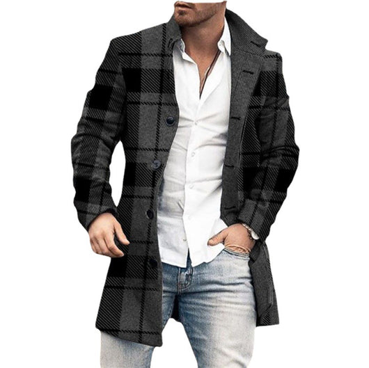 Abrigo Casual de Lana para Hombre con Cuello Alto y Bolsillos - Image 2