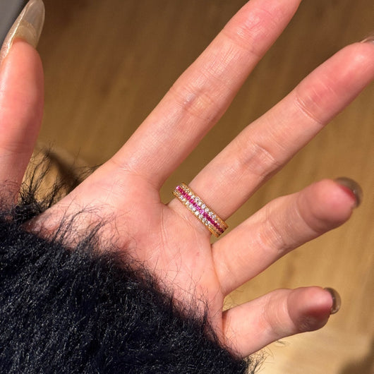 Anillo de Plata Esterlina para Mujer con Circón Rojo Rosa - Lujo Accesible - Image 7