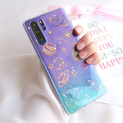 Funda de teléfono con planeta de lentejuelas transparente - Image 8