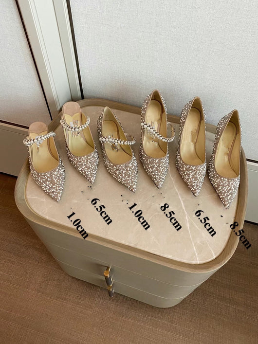 Tacones Planos Elegantes con Pedrería y Perlas - Punta Afilada para Mujer - Image 6