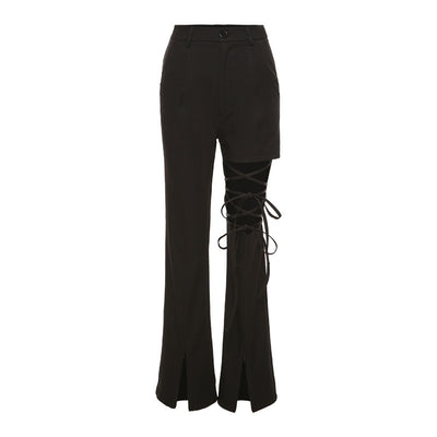 Leggins Góticos con Cordones y Cintura Alta Estilo Punk - Image 2