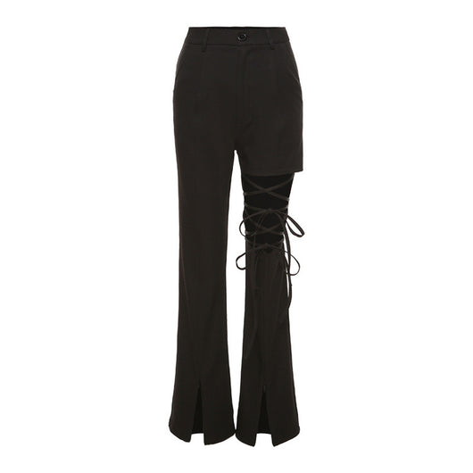 Leggins Góticos con Cordones y Cintura Alta Estilo Punk - Image 2