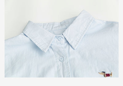 Blusa Suelta de Algodón con Bordado de Cachorro para Mujer - Image 15
