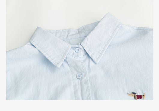 Blusa Suelta de Algodón con Bordado de Cachorro para Mujer - Image 15