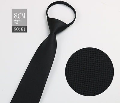 Corbata Negra Rayada Azul con Cierre Rápido - Corbata Ejecutiva Lazy Zip - Image 82