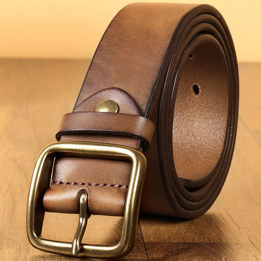Cinturón de Cuero Genuino Vintage de Diseño Premium - Versátil y Duradero