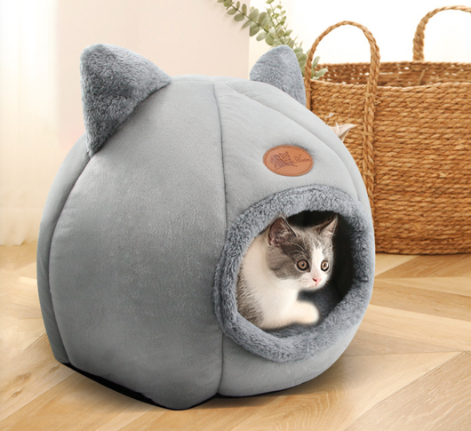 Cama Semicerrada Cálida para Gatos y Perros con Forro Peluche - Image 3