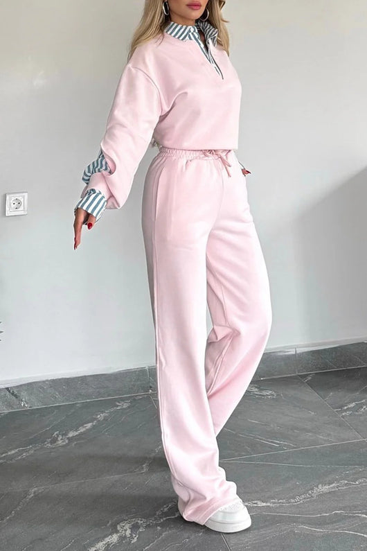 Conjunto de Camisa de Cuello Solapa y Sudadera Holgada - Image 6