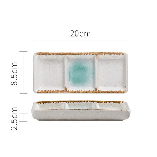 Plato de Cerámica Japonés Compartido de Tres Secciones para Condimentos - Image 20