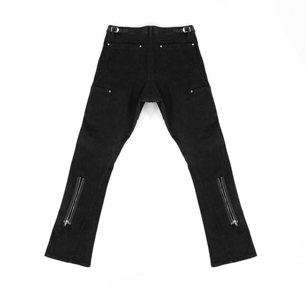 Pantalones Cargo Denim Lavados con Cierre Micro - Estilo Industrial Personalizado