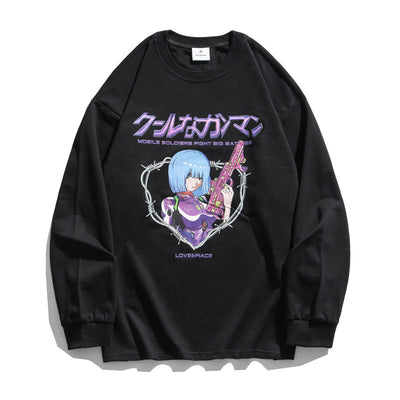 Playera Anime Pareja Manga Larga Unisex Suelta y Cómoda