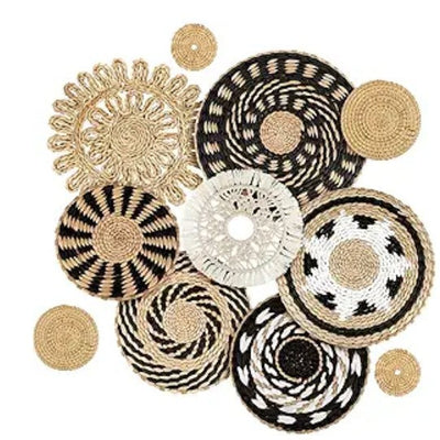 Decoraciones Bohemias Tejidas en Paja - Combinación de Pared Artesanal - Image 12
