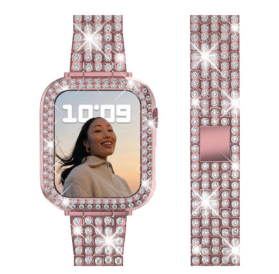 Pulsera de Reloj Metal con Diamantes y Cinco Cuentas Decorativas - Image 3