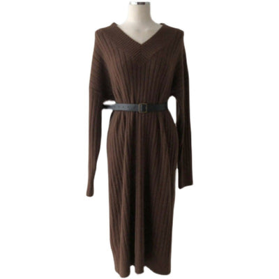 Vestido Base Suéter Midi para Mujer - Otoño e Invierno - Image 9