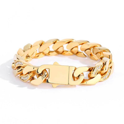Pulsera de Acero Titanio para Hombre con Circonitas y Acabado Facetado - Image 5