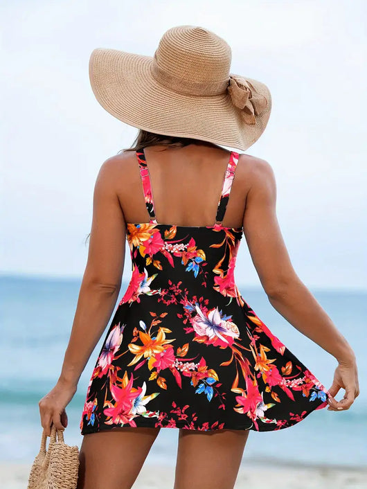 Bikini Estampado Reductor de Cintura con Falda Dos Piezas - Image 10