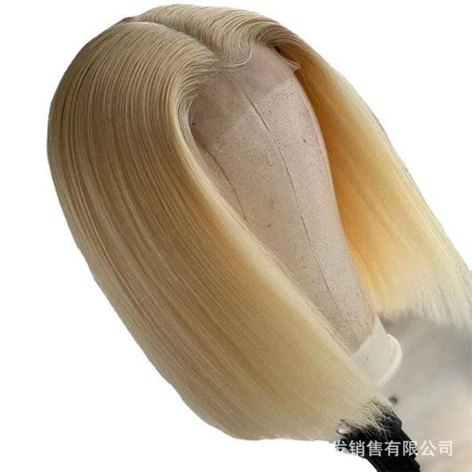 Peluca Bob Corta Estilo Europeo y Americano con Encaje Frontal de Fibra Sintética - Image 5