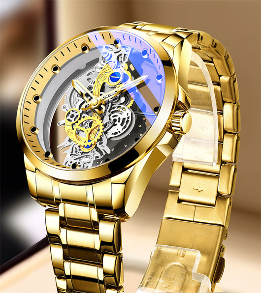 Reloj Automático Esqueleto Dorado de Lujo para Hombre - Image 26