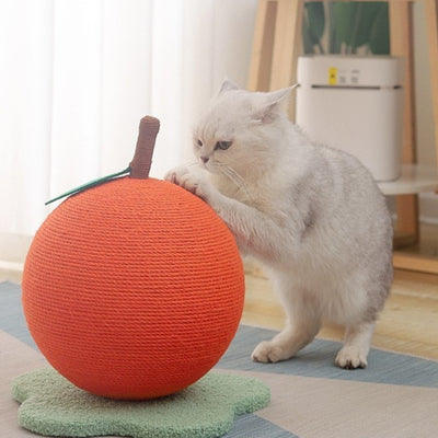 Juguete Rascador para Gatos con Cuerda de Cáñamo y Pelota Gigante