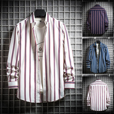 Camisa Manga Larga Slim Fit Estilo Coreano Talla Grande Hombre - Image 10