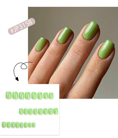 Uñas Postizas Cuadradas Cortas Color Sólido Clásico - Image 20