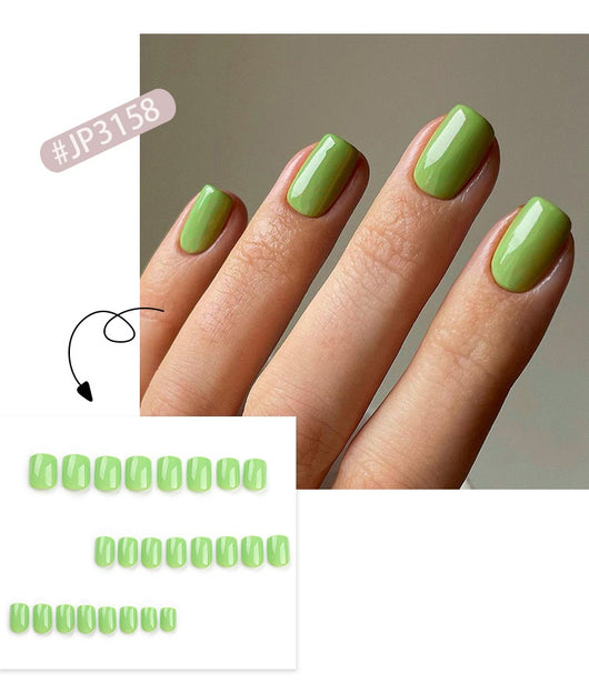 Uñas Postizas Cuadradas Cortas Color Sólido Clásico - Image 20