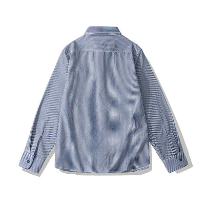 Camisa Retro de Rayas Verticales Manga Larga para Hombre - Image 25